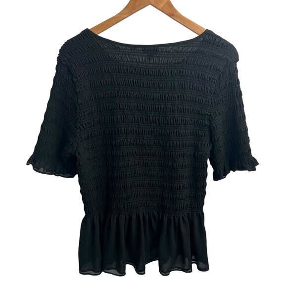 TORRID Crinkle Chiffon Black Short Sleeve Layered Hemline Top Wmns Torrid Sz 2X - Picture 2 of 10